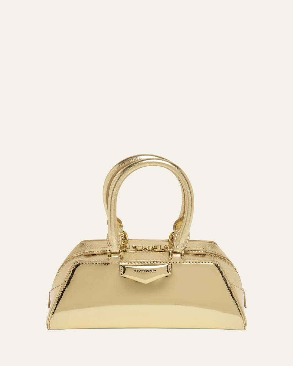 Antigona Mini Top-Handle Bag in Mirror Laminated Leather